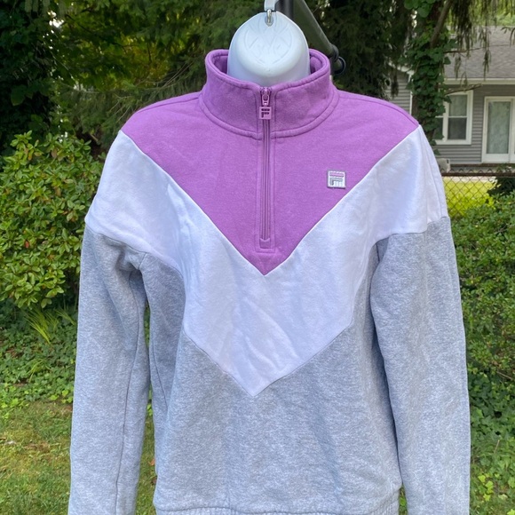 Fila Purple and Gray Quarter-Zip Sweater - Picture 3 of 7
